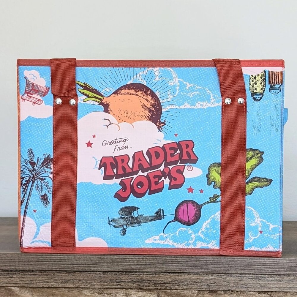 Trader Joe's Stand-Up Collapsible Grocery Tote 🛒 NWT - Picture 4 of 11